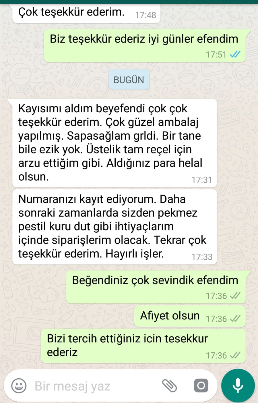 Malatya Kayısı ve Yöresel Ürünler Müşteri Memnuniyeti